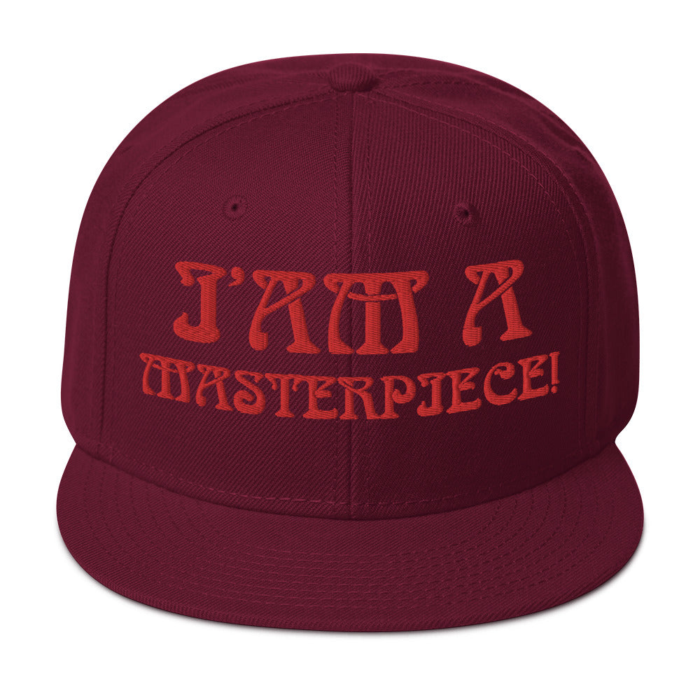 “I’AM A MASTERPIECE!"Snapback Hat W/Red Font