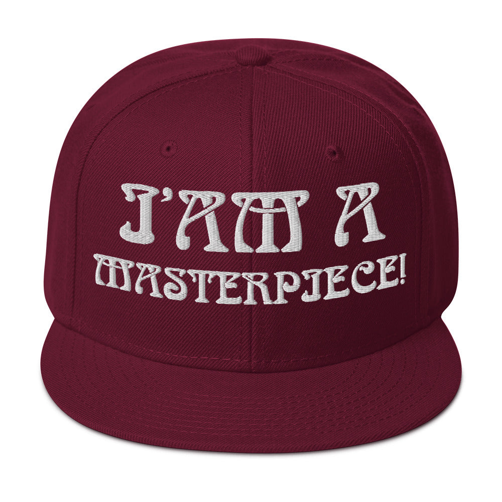 “I’AM A MASTERPIECE!"Snapback Hat W/White Font