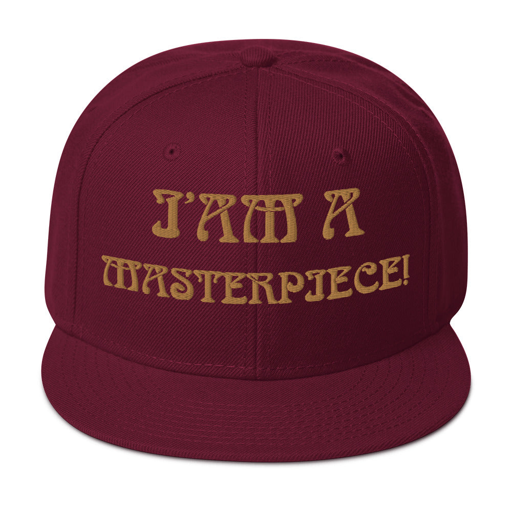 “I’AM A MASTERPIECE!"Snapback Hat W/Bronze Font
