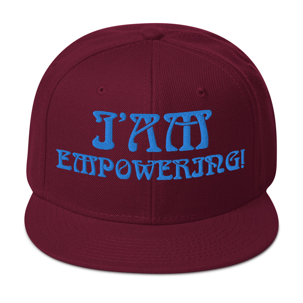 “I’AM EMPOWERING!”Snapback Hat W/Aqua Font
