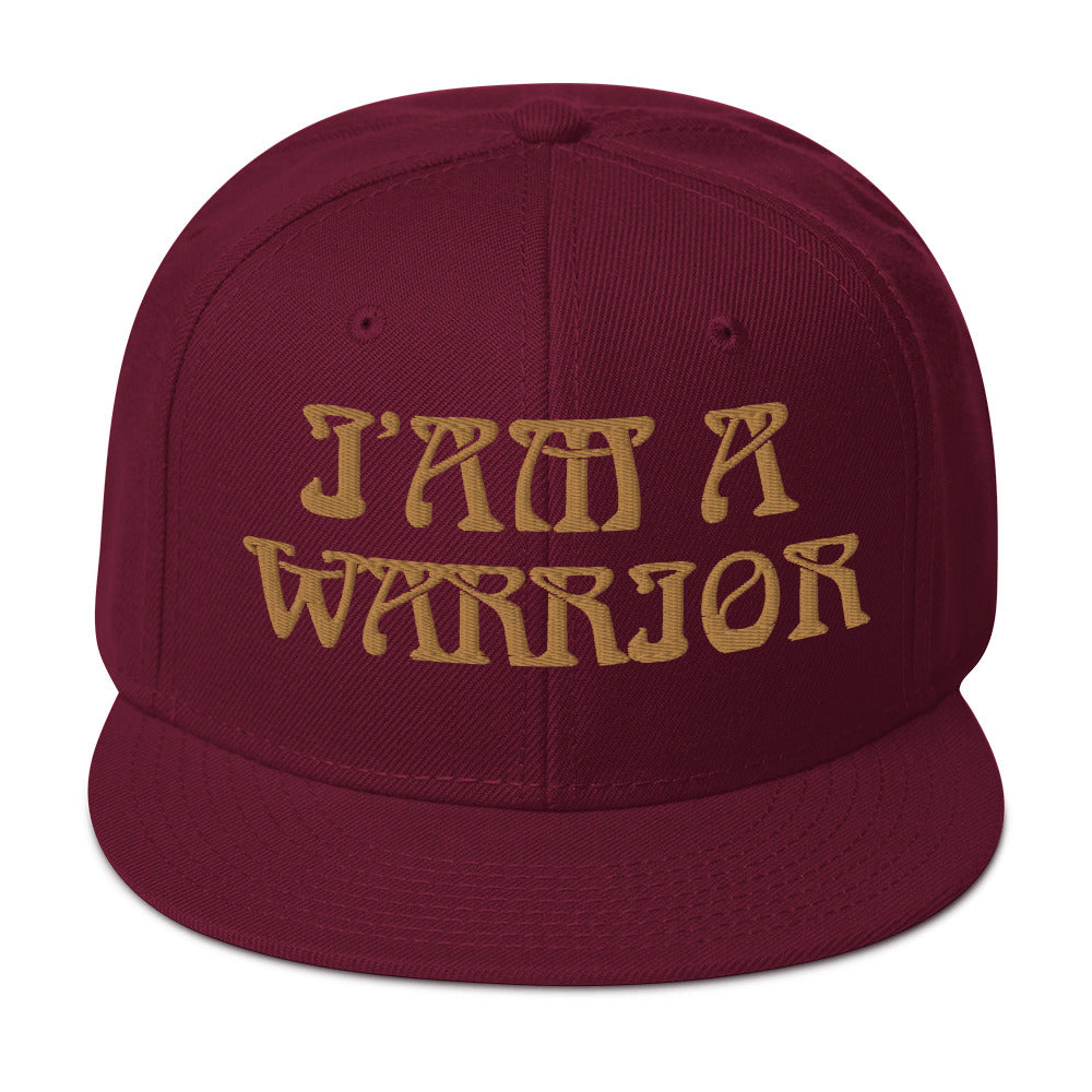 “I’AM A WARRIOR”Snapback Hat W/Bronze Font