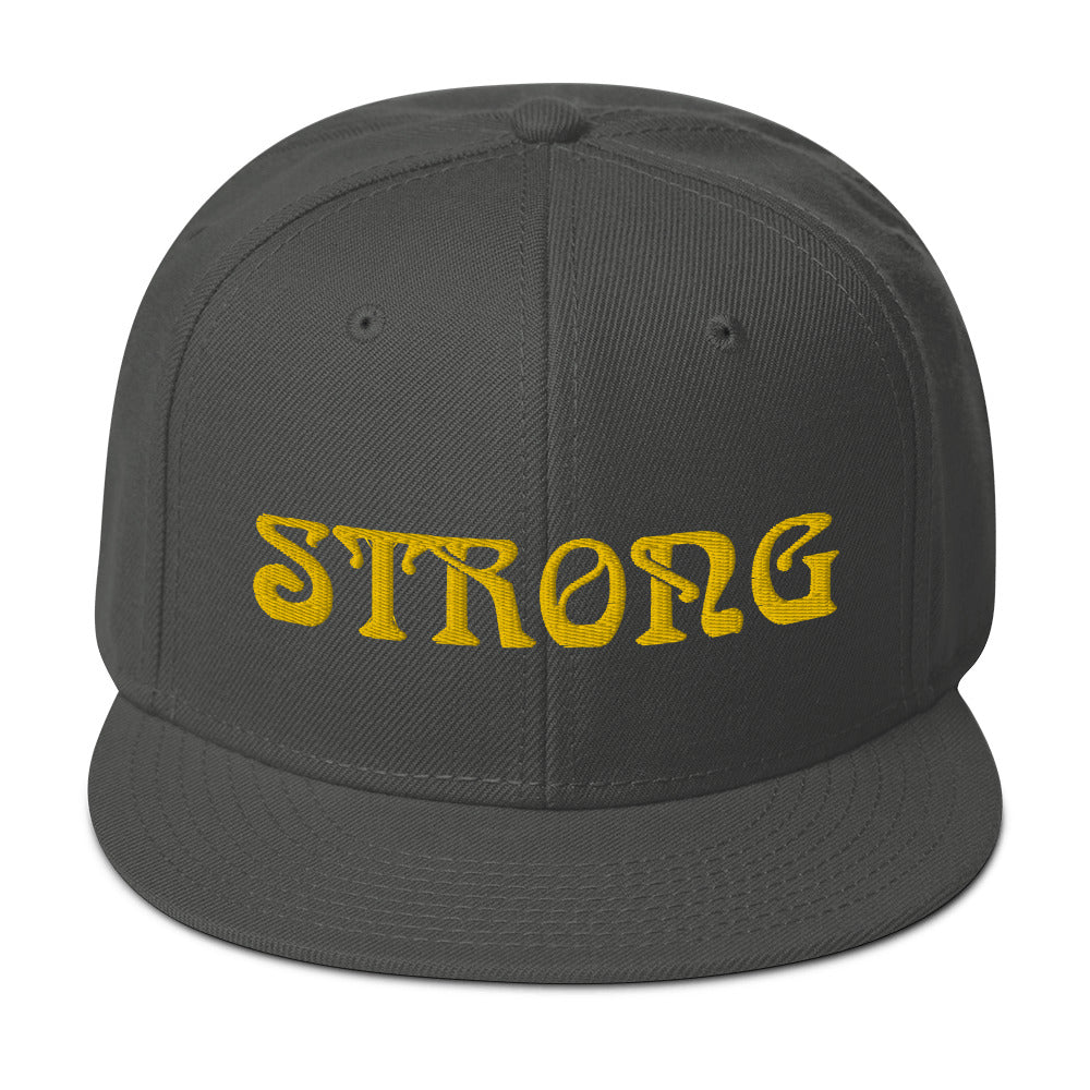 “STRONG”Snapback Hat W/Yellow Font