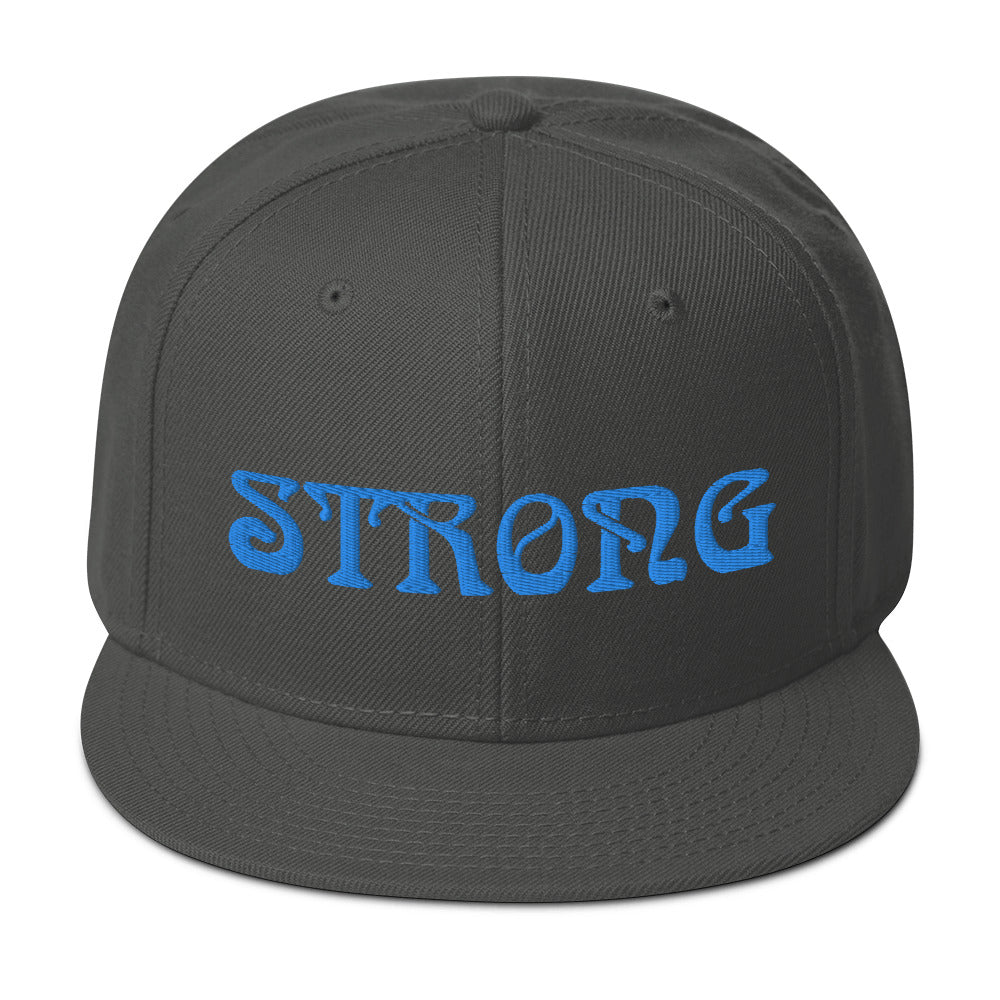 “STRONG”Snapback Hat W/Aqua Font