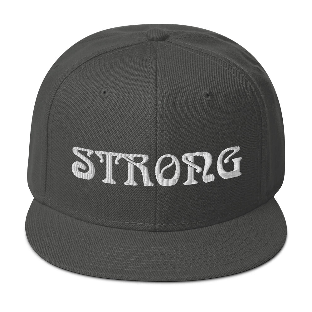 “STRONG”Snapback Hat W/White Font