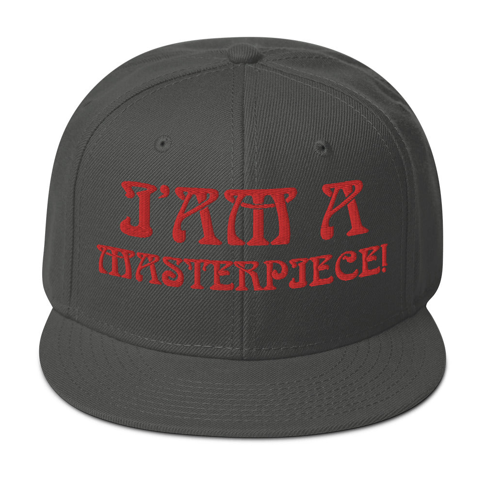 “I’AM A MASTERPIECE!"Snapback Hat W/Red Font