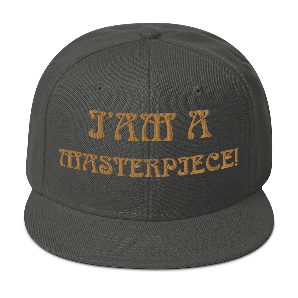 “I’AM A MASTERPIECE!"Snapback Hat W/Bronze Font