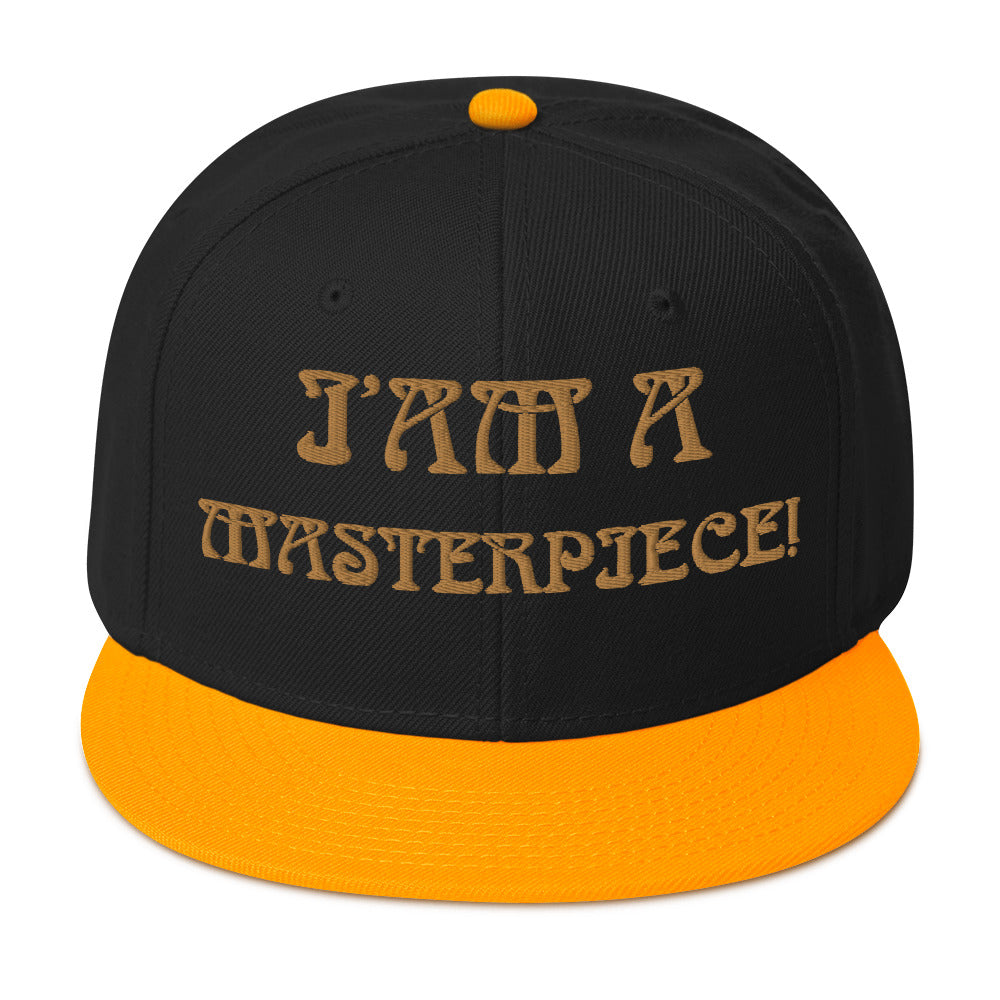 “I’AM A MASTERPIECE!"Snapback Hat W/Bronze Font