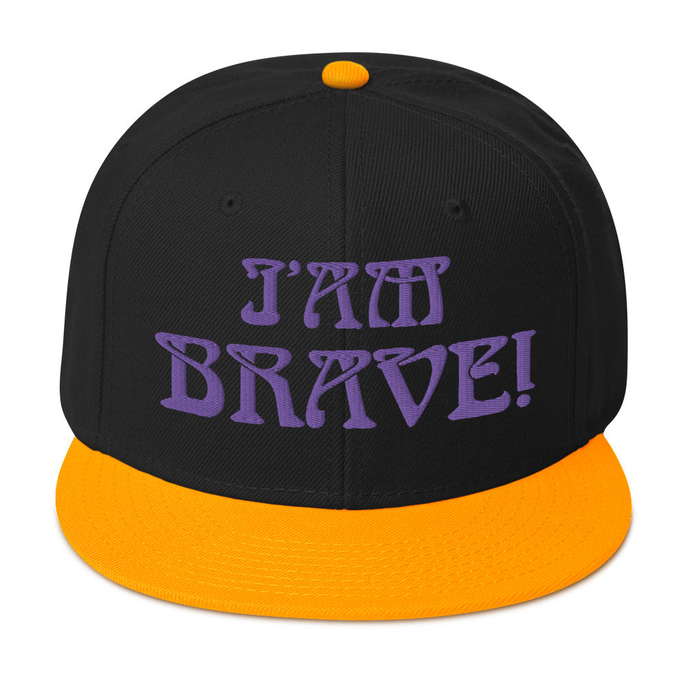 “I’AM BRAVE!”Snapback Hat W/Purple Font
