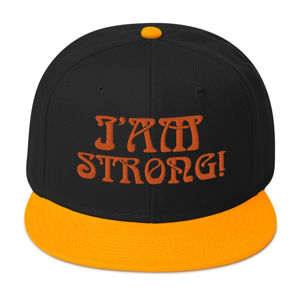 “I’AM STRONG!”Snapback Hat W/Orange Font