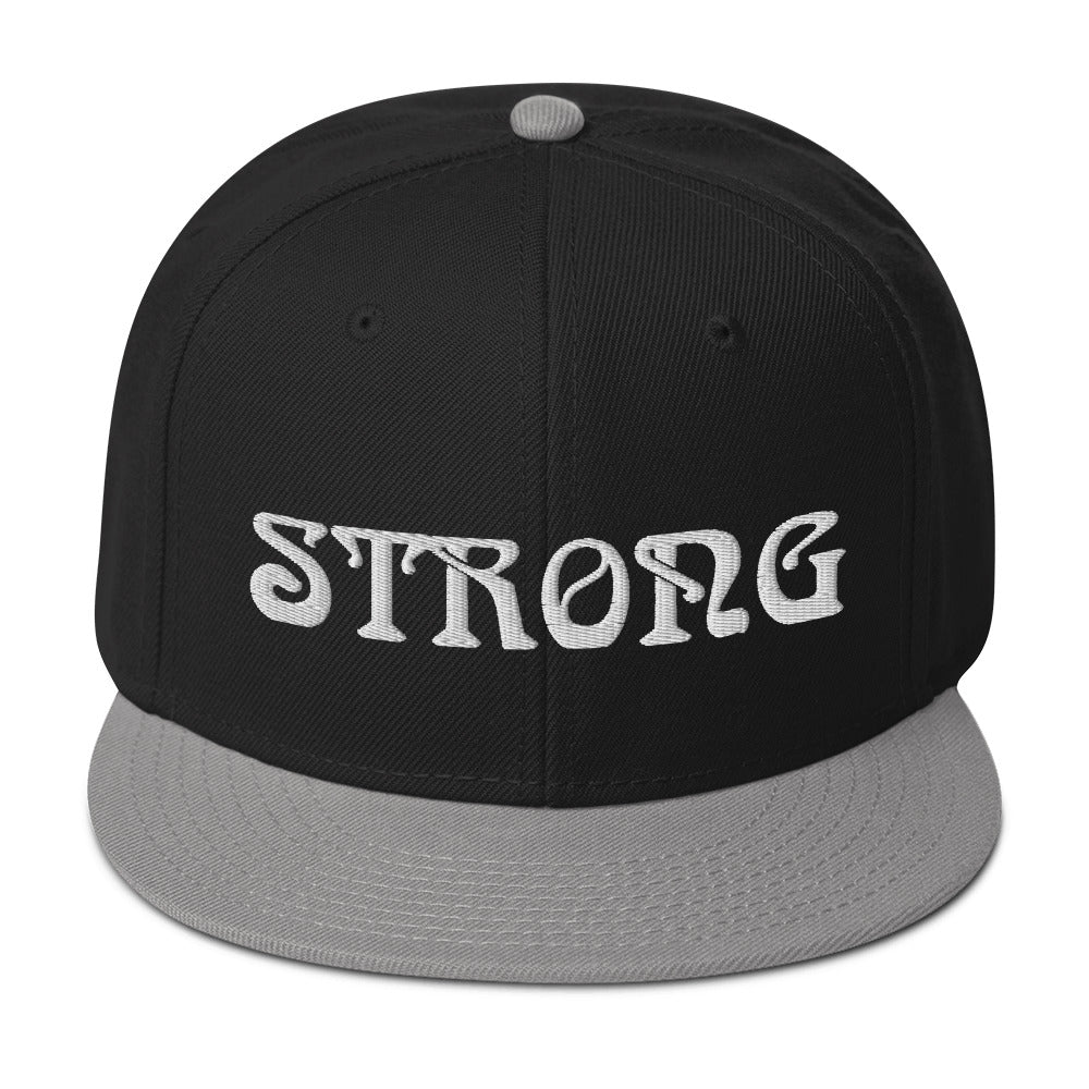 “STRONG”Snapback Hat W/White Font