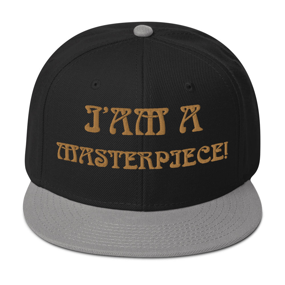 “I’AM A MASTERPIECE!"Snapback Hat W/Bronze Font