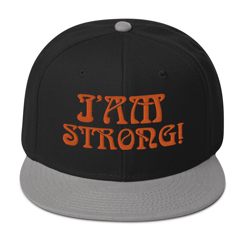 “I’AM STRONG!”Snapback Hat W/Orange Font