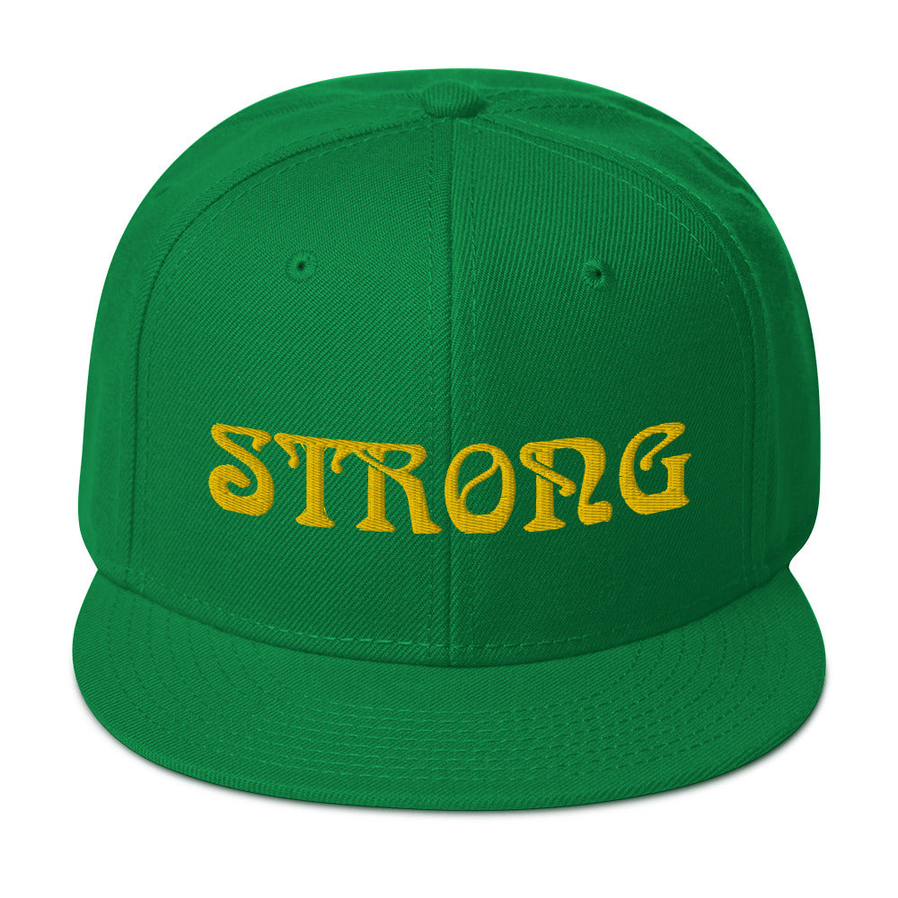“STRONG”Snapback Hat W/Yellow Font