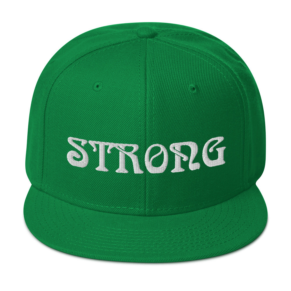 “STRONG”Snapback Hat W/White Font