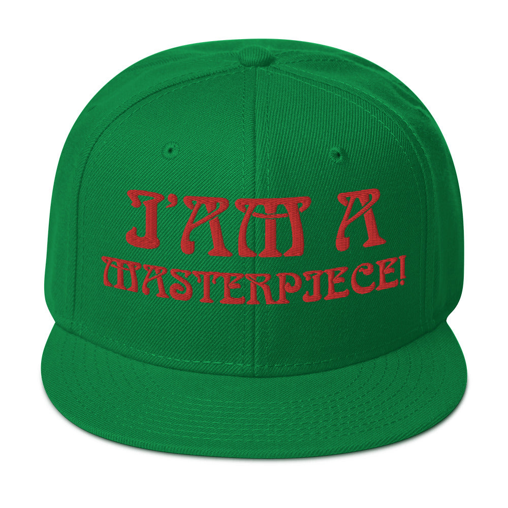“I’AM A MASTERPIECE!"Snapback Hat W/Red Font