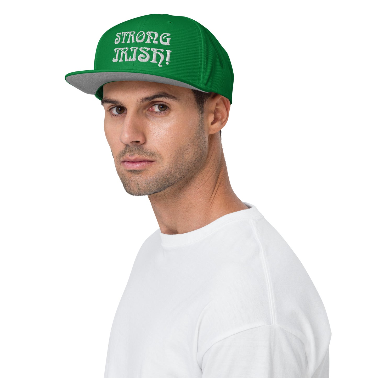 “STRONG,IRISH!”Snapback Hat W/White Font
