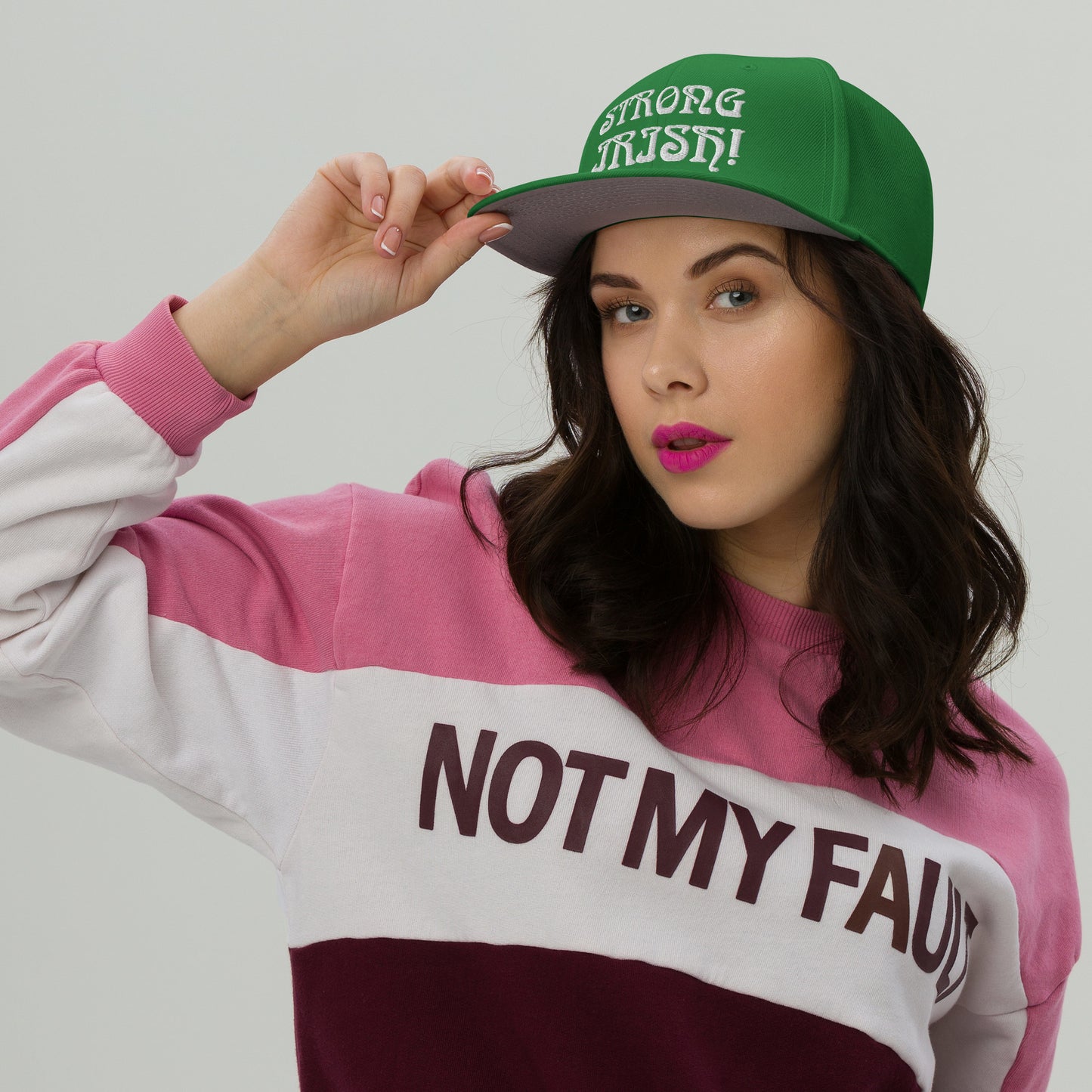 “STRONG,IRISH!”Snapback Hat W/White Font