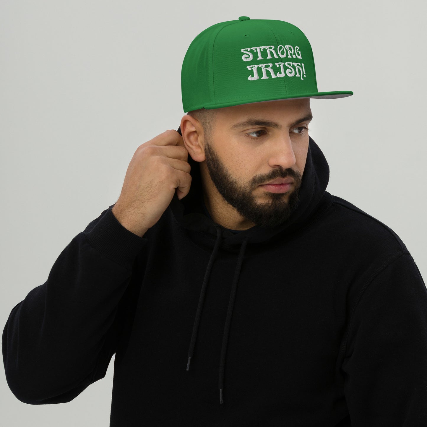“STRONG,IRISH!”Snapback Hat W/White Font