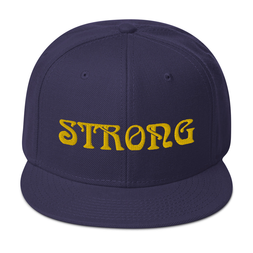 “STRONG”Snapback Hat W/Yellow Font