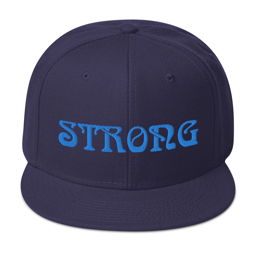“STRONG”Snapback Hat W/Aqua Font