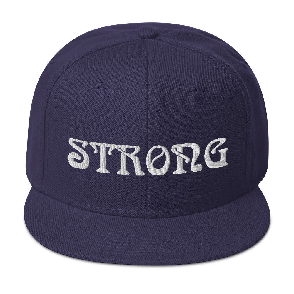 “STRONG”Snapback Hat W/White Font