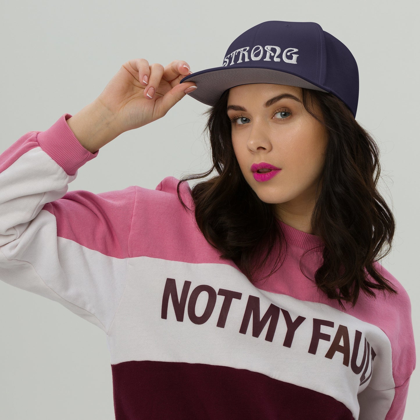 “STRONG”Snapback Hat W/White Font