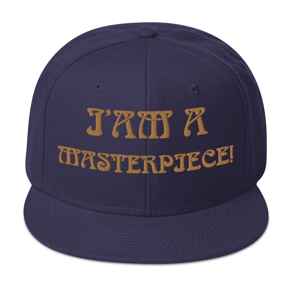 “I’AM A MASTERPIECE!"Snapback Hat W/Bronze Font
