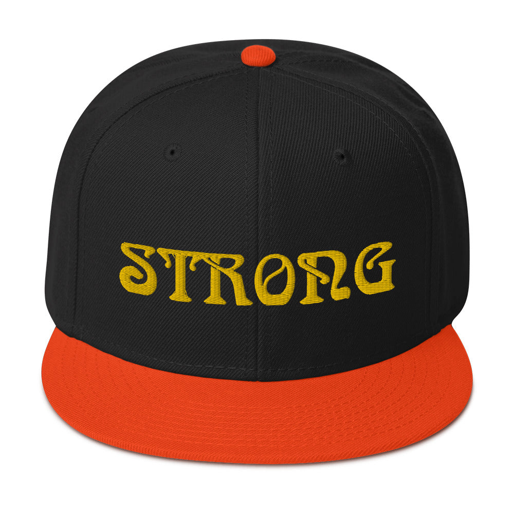 “STRONG”Snapback Hat W/Yellow Font