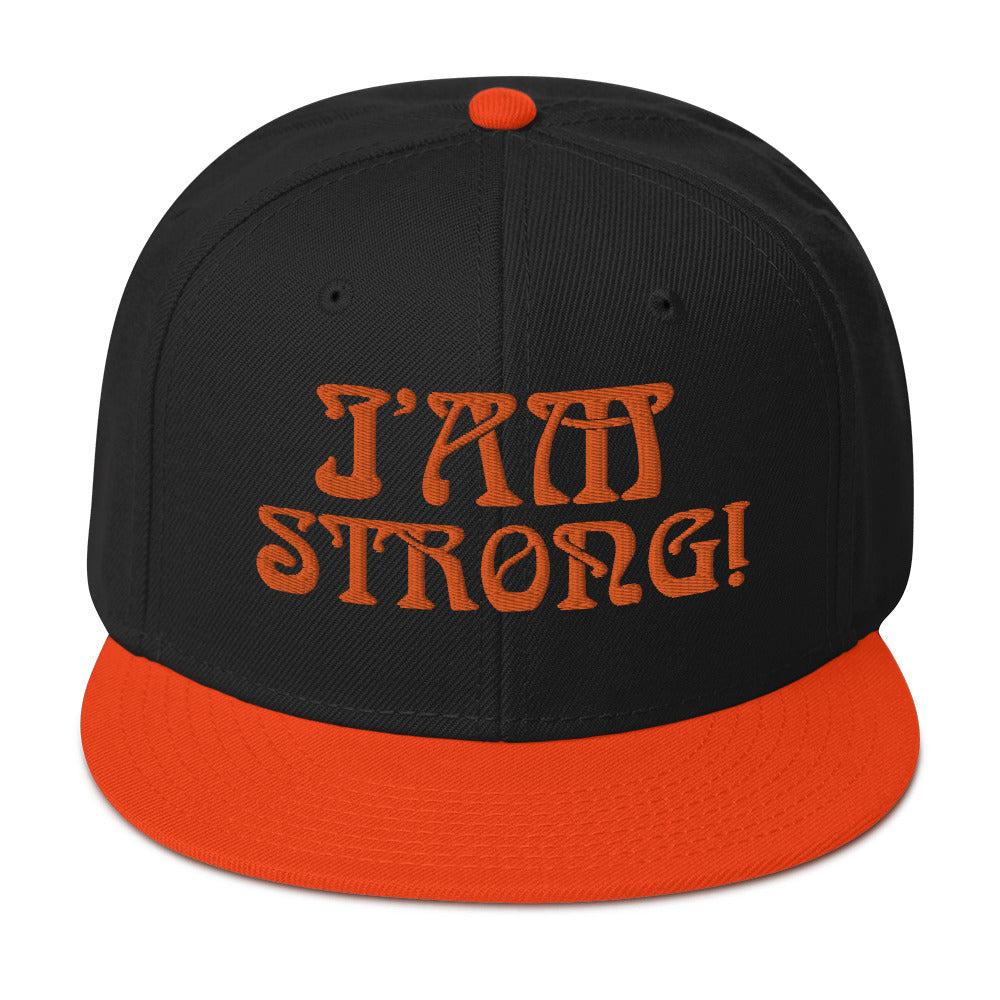 “I’AM STRONG!”Snapback Hat W/Orange Font