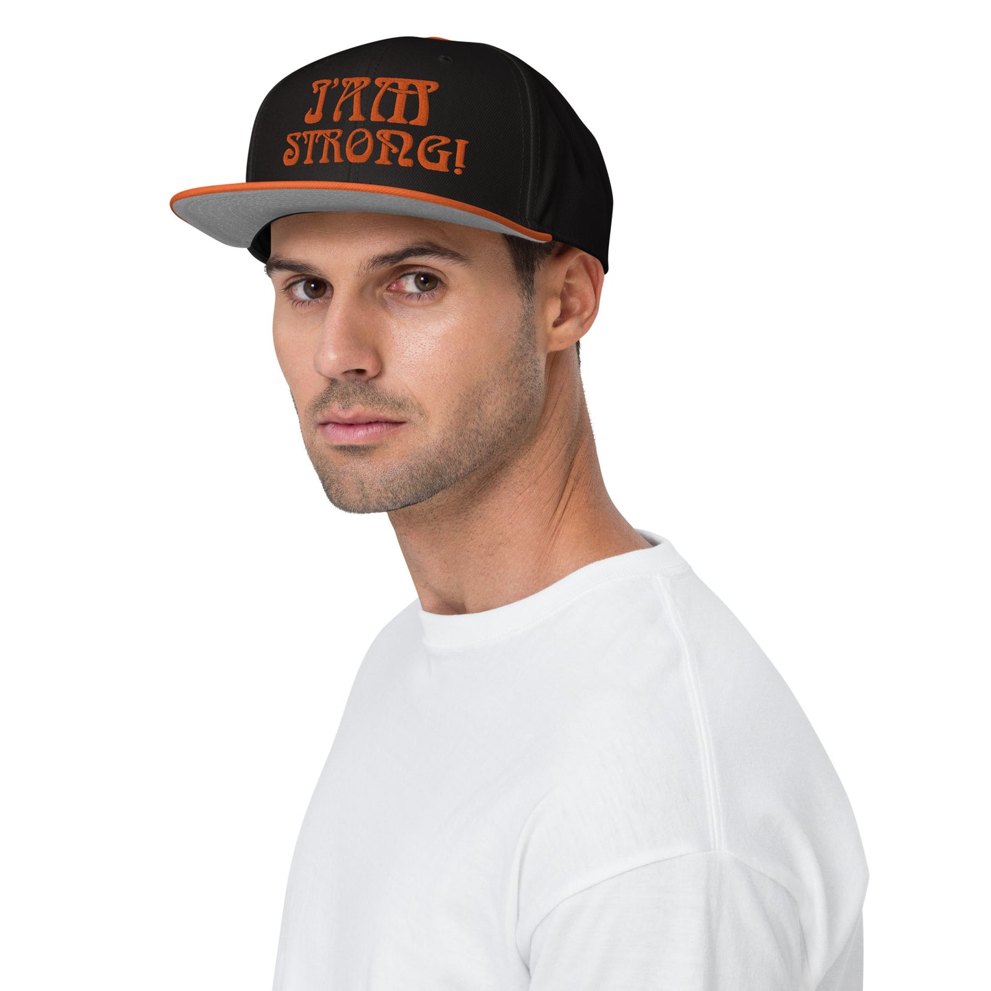 “I’AM STRONG!”Snapback Hat W/Orange Font