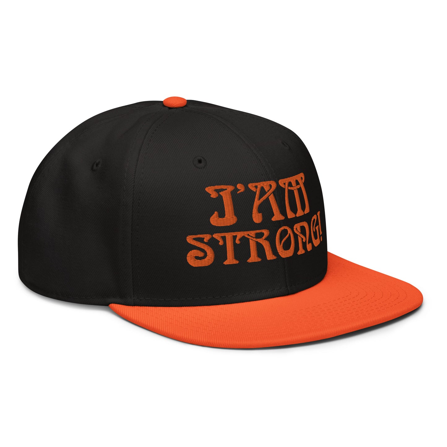 “I’AM STRONG!”Snapback Hat W/Orange Font