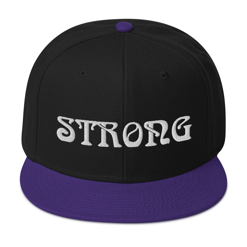 “STRONG”Snapback Hat W/White Font