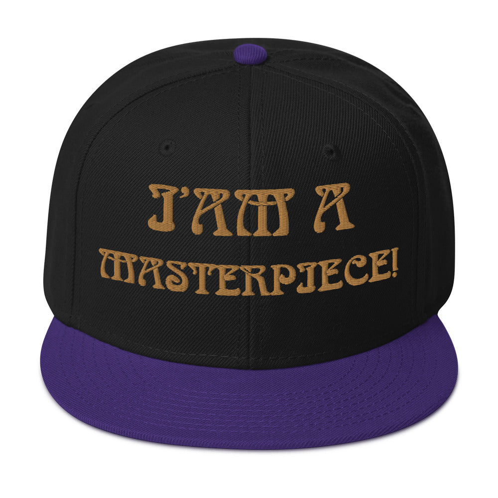 “I’AM A MASTERPIECE!"Snapback Hat W/Bronze Font