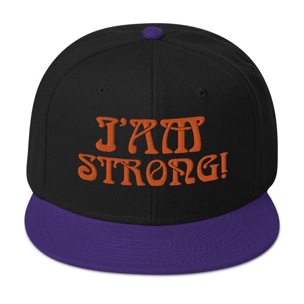 “I’AM STRONG!”Snapback Hat W/Orange Font