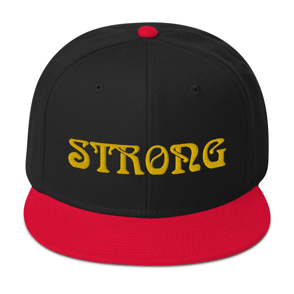 “STRONG”Snapback Hat W/Yellow Font