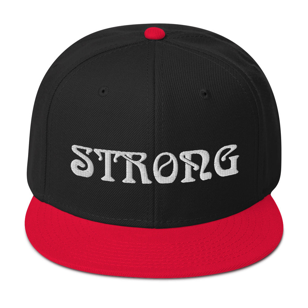 “STRONG”Snapback Hat W/White Font