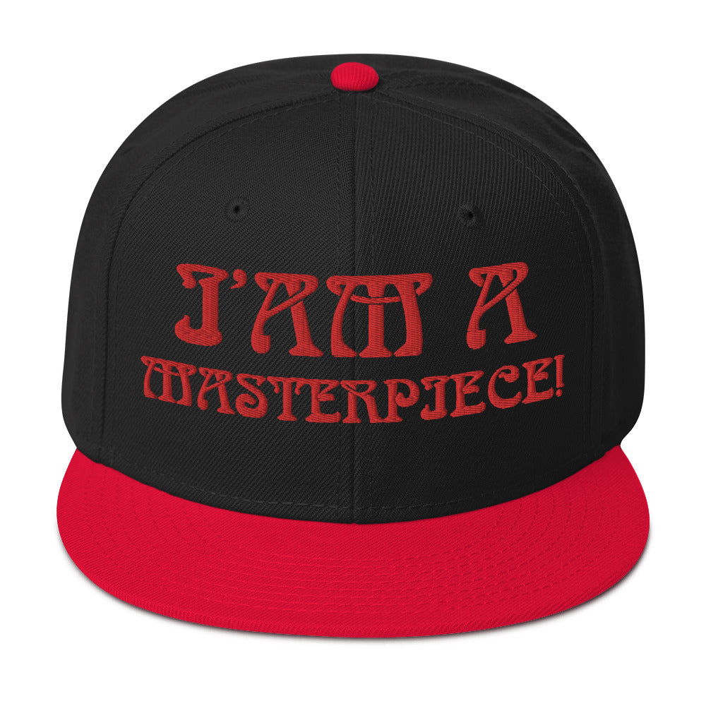 “I’AM A MASTERPIECE!"Snapback Hat W/Red Font
