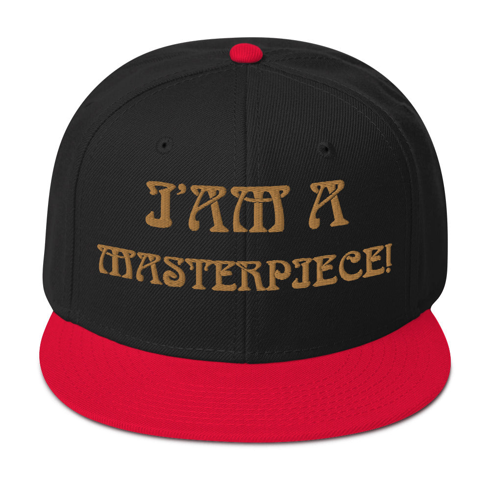 “I’AM A MASTERPIECE!"Snapback Hat W/Bronze Font