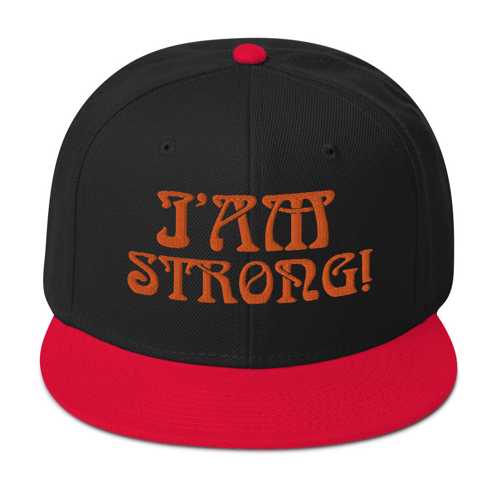 “I’AM STRONG!”Snapback Hat W/Orange Font