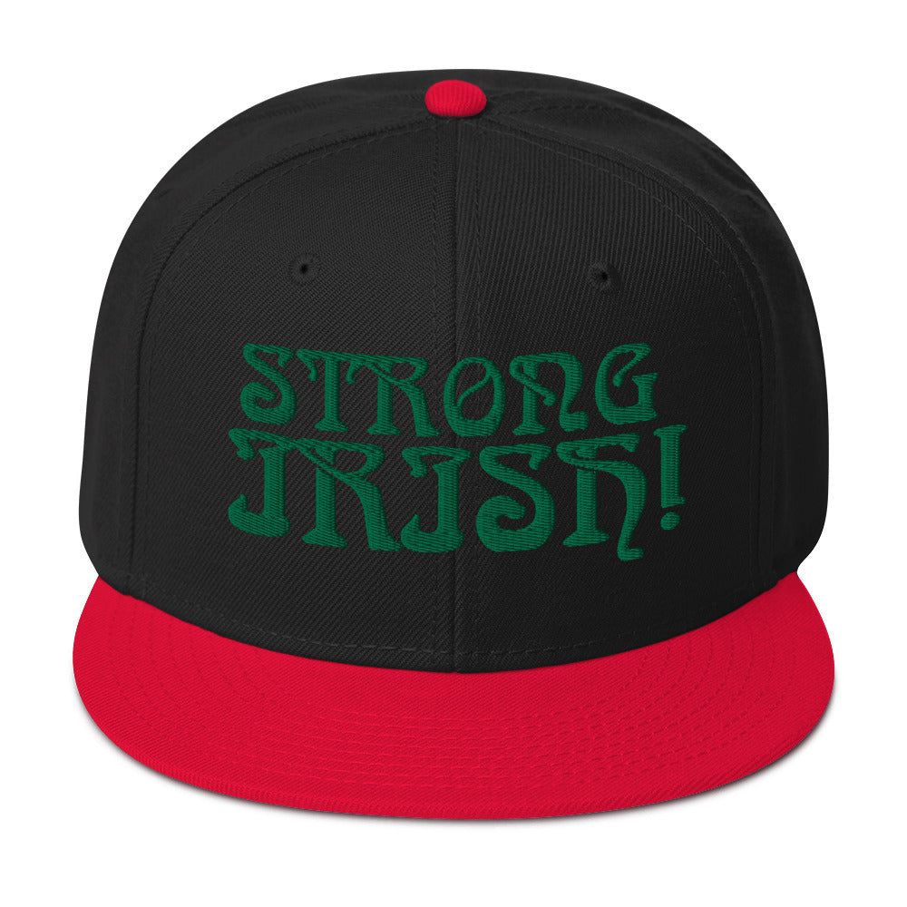 “STRONG,IRISH!”Snapback Hat W/Green Font