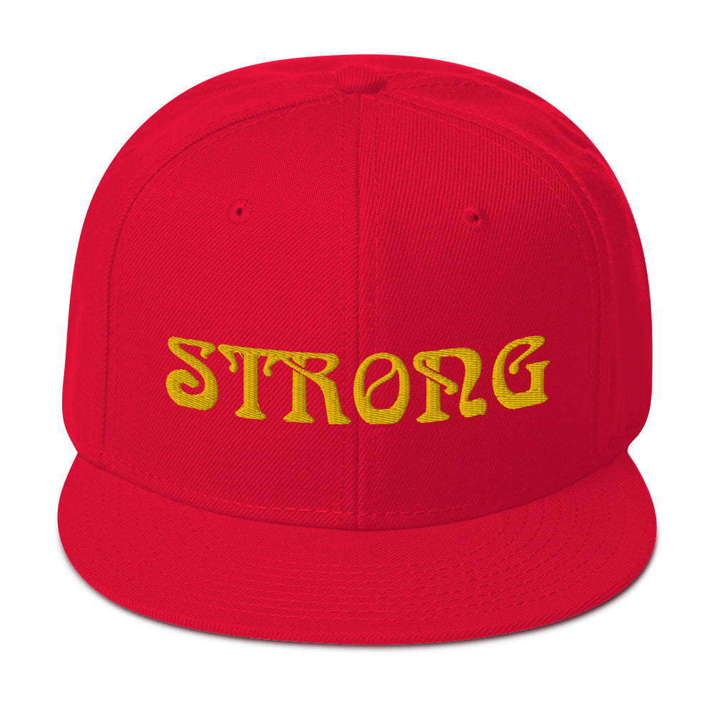 “STRONG”Snapback Hat W/Yellow Font
