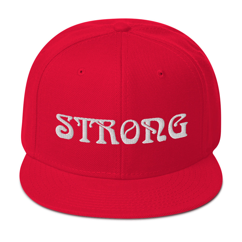 “STRONG”Snapback Hat W/White Font