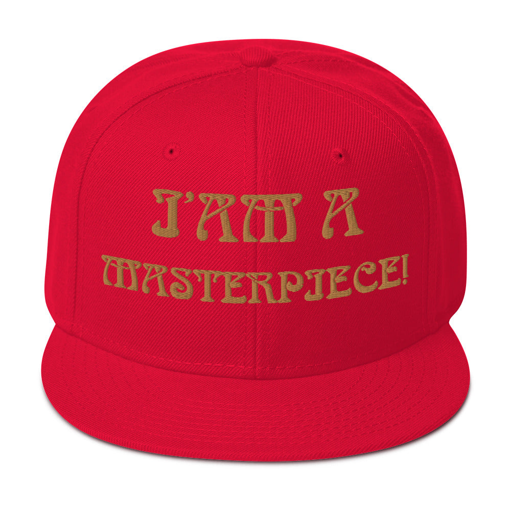 “I’AM A MASTERPIECE!"Snapback Hat W/Bronze Font