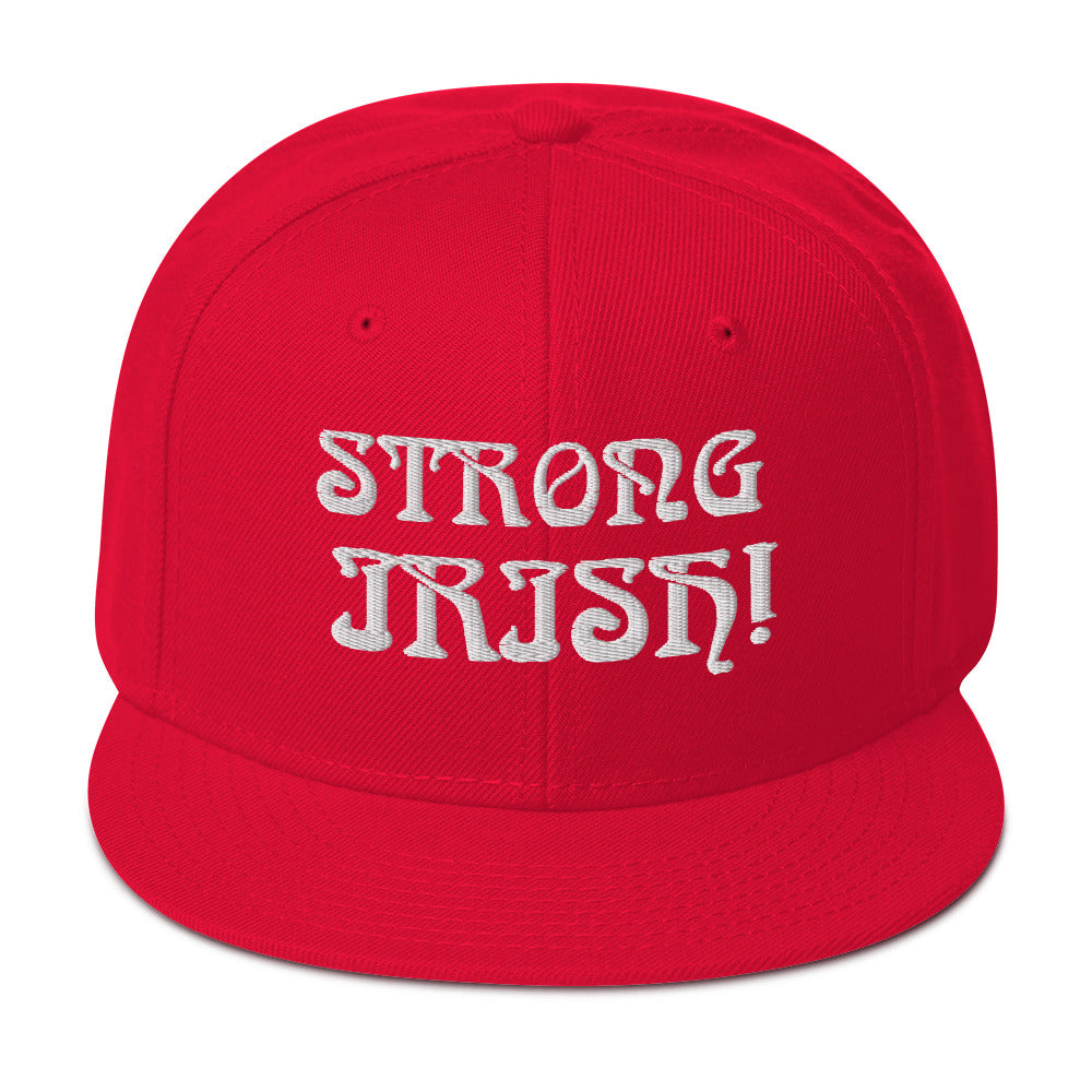 “STRONG,IRISH!”Snapback Hat W/White Font