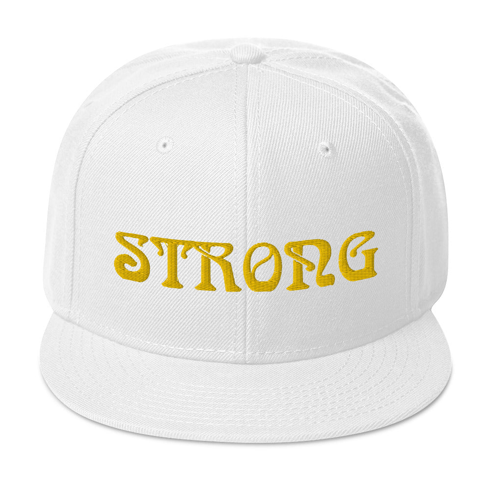 “STRONG”Snapback Hat W/Yellow Font