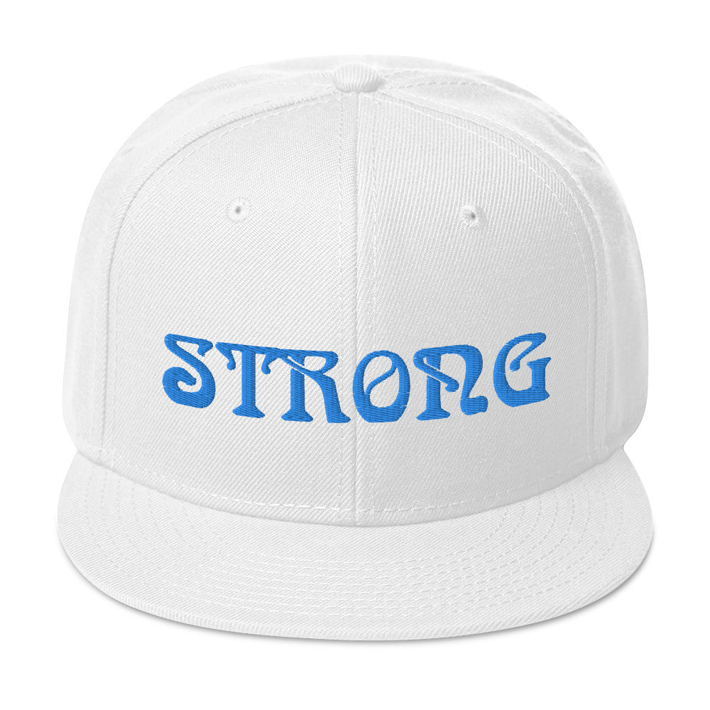 “STRONG”Snapback Hat W/Aqua Font