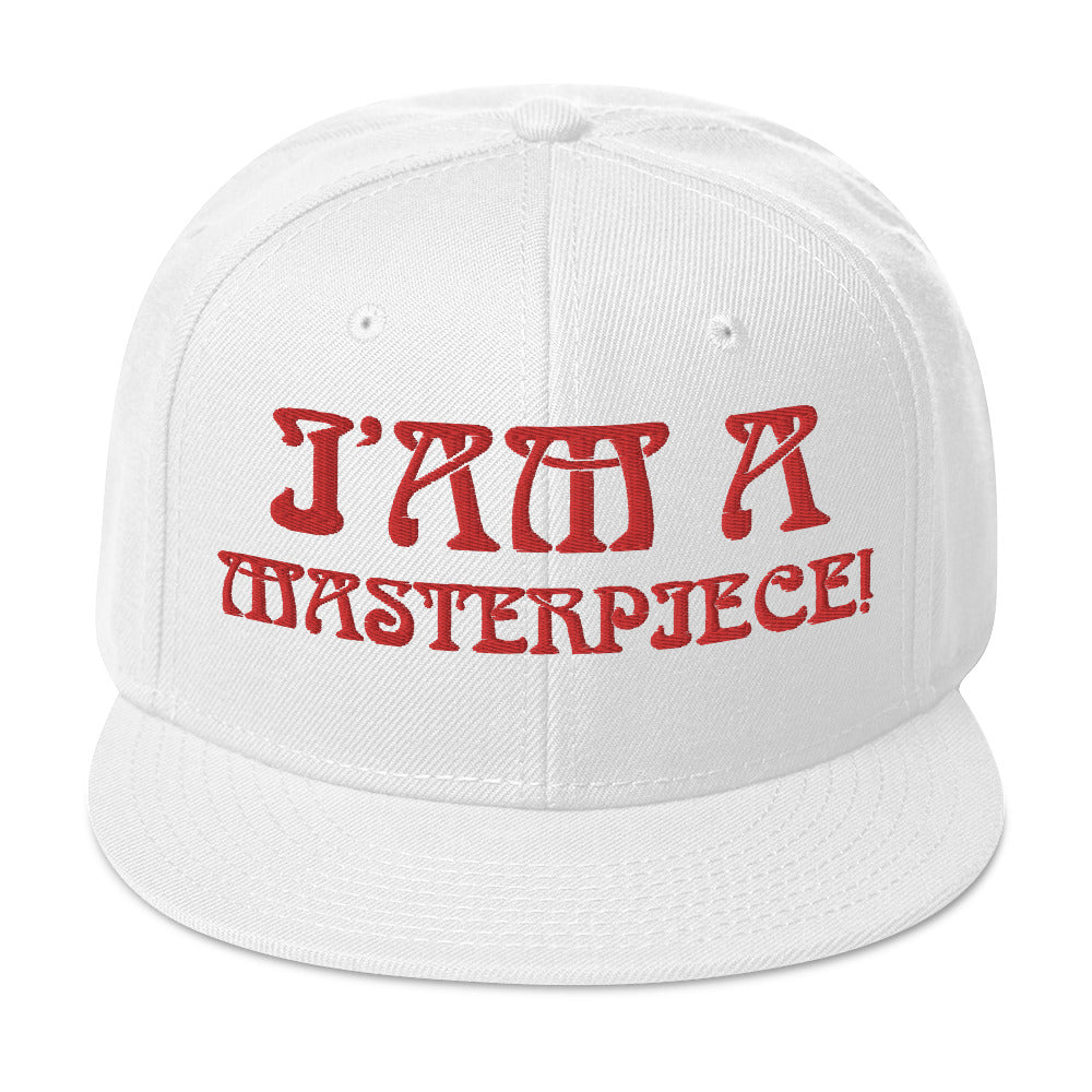 “I’AM A MASTERPIECE!"Snapback Hat W/Red Font