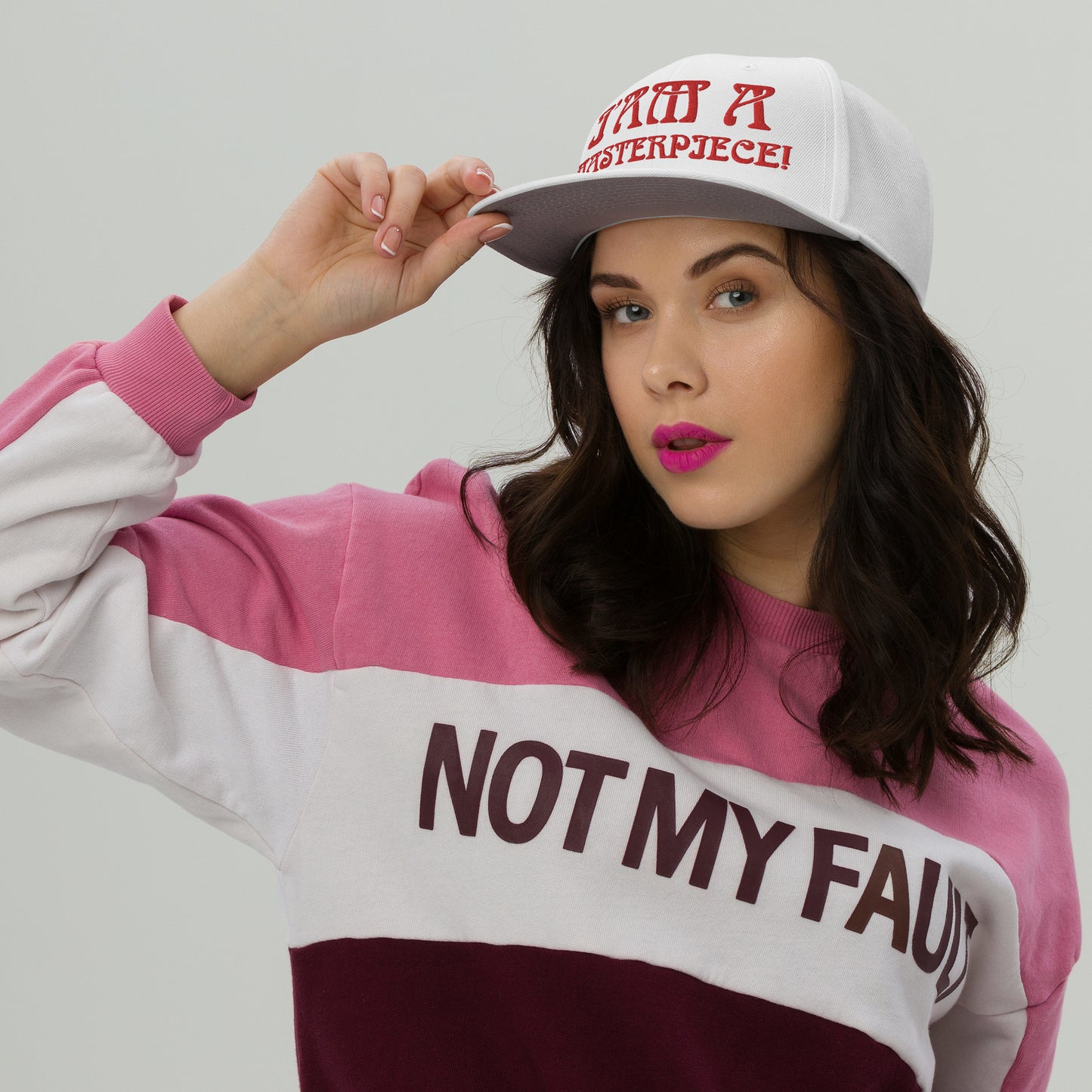 “I’AM A MASTERPIECE!"Snapback Hat W/Red Font