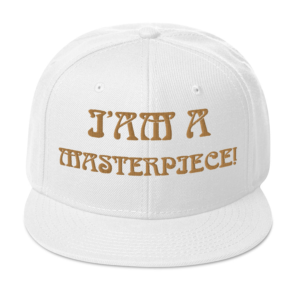 “I’AM A MASTERPIECE!"Snapback Hat W/Bronze Font
