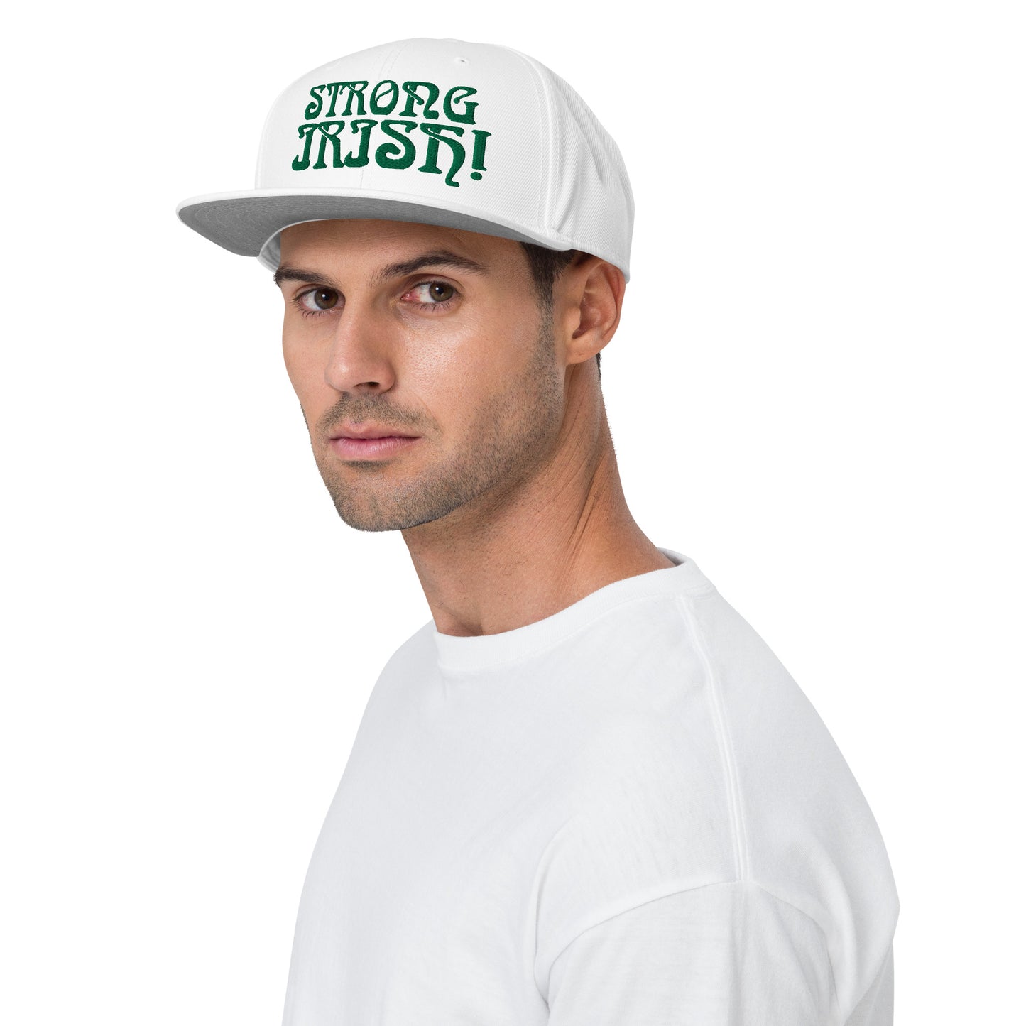 “STRONG,IRISH!”Snapback Hat W/Green Font